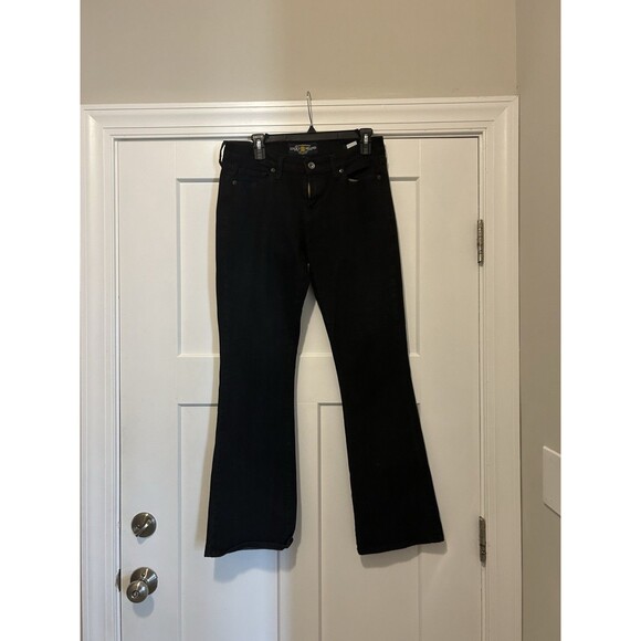 Lucky Brand Womens Sofia Boot Jeans Sz 6/28 Black Regular Fit Stretch Mid Rise - Picture 1 of 8